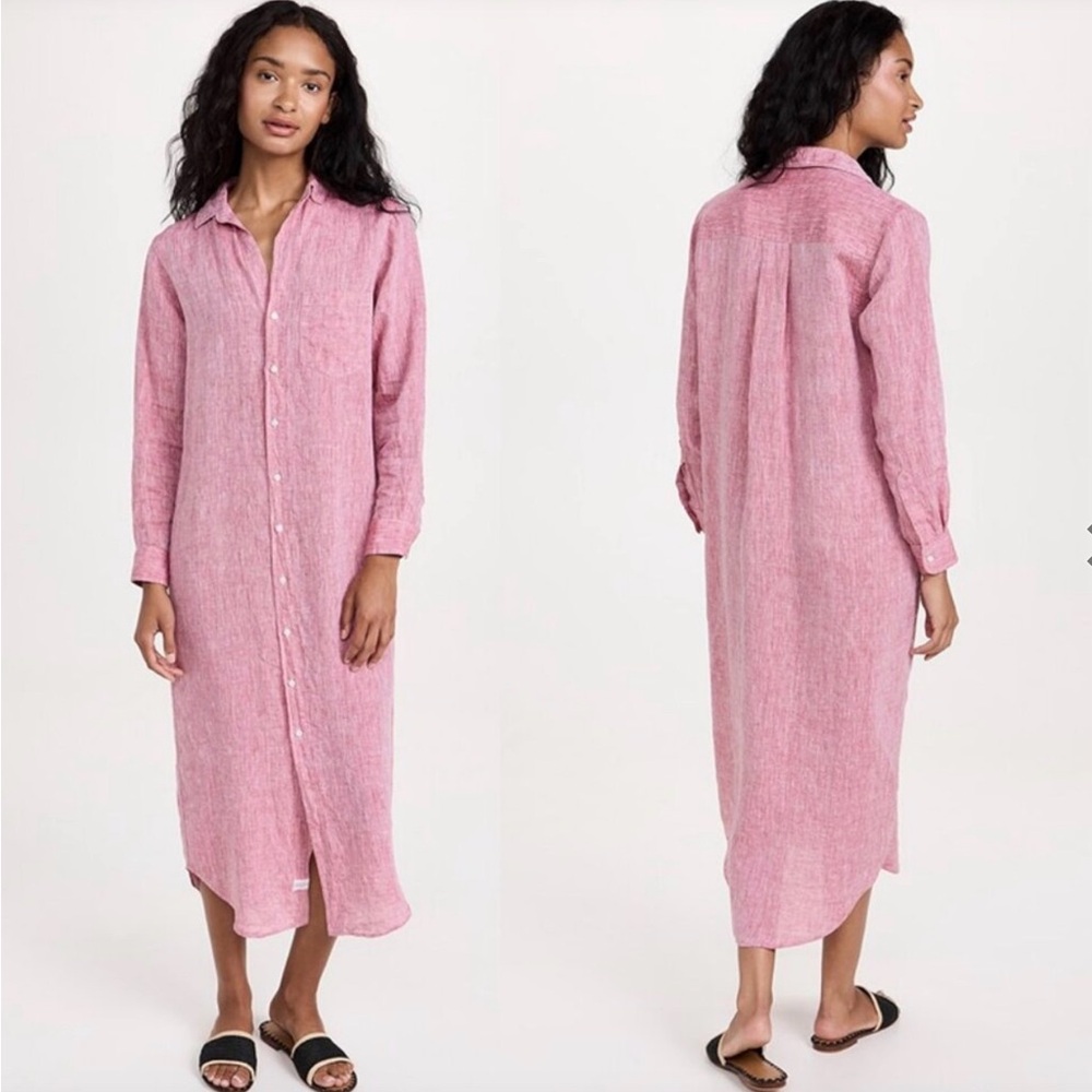 Frank & Eileen Rory Maxi Shirt Dress, Washed Red Linen, S